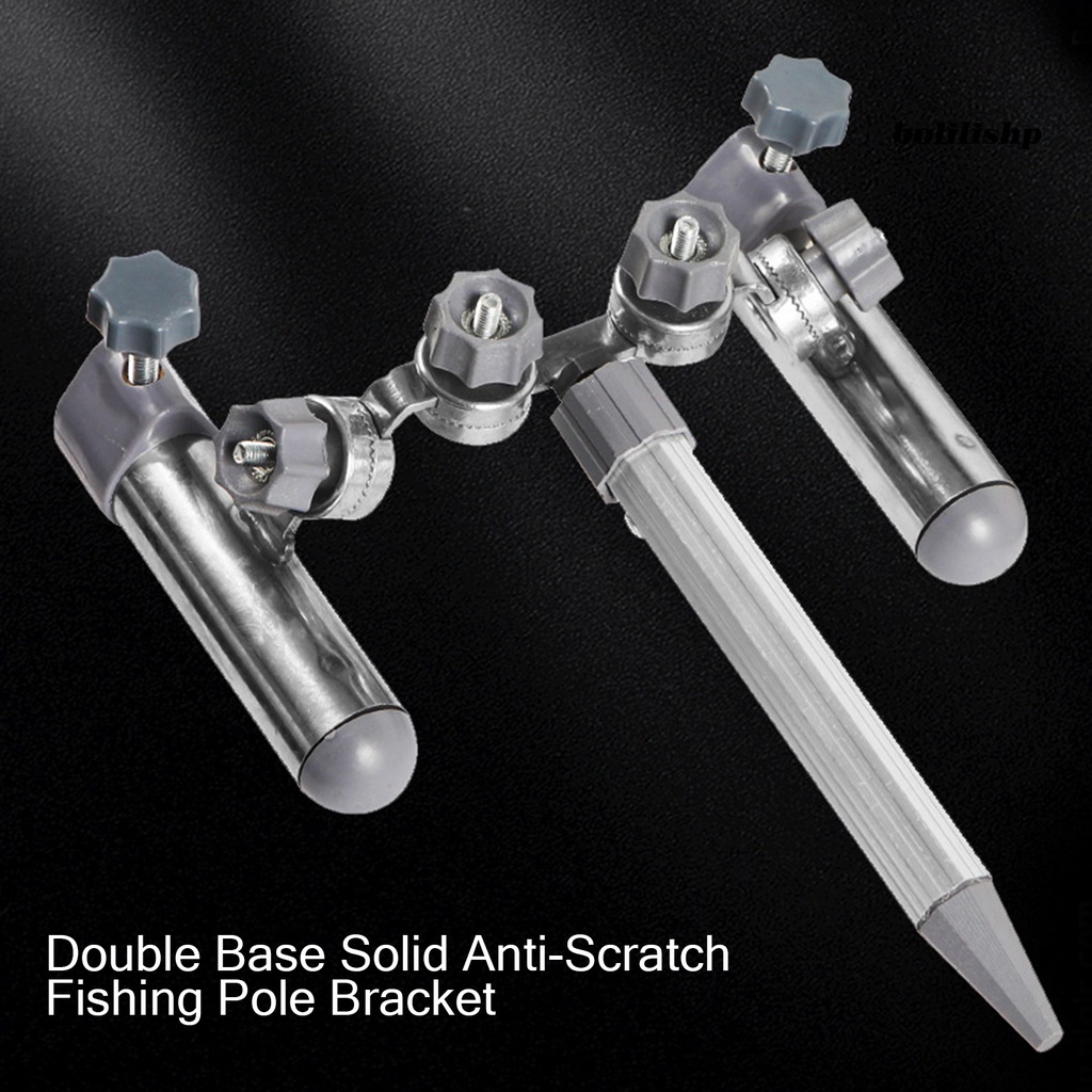 Bo-fishing Rod Holder Desain Belah Ketupat Sudut Dapat Disesuaikan Dasar Ganda Solid Anti Gores Bracket Pancing Untuk Memancing Laut