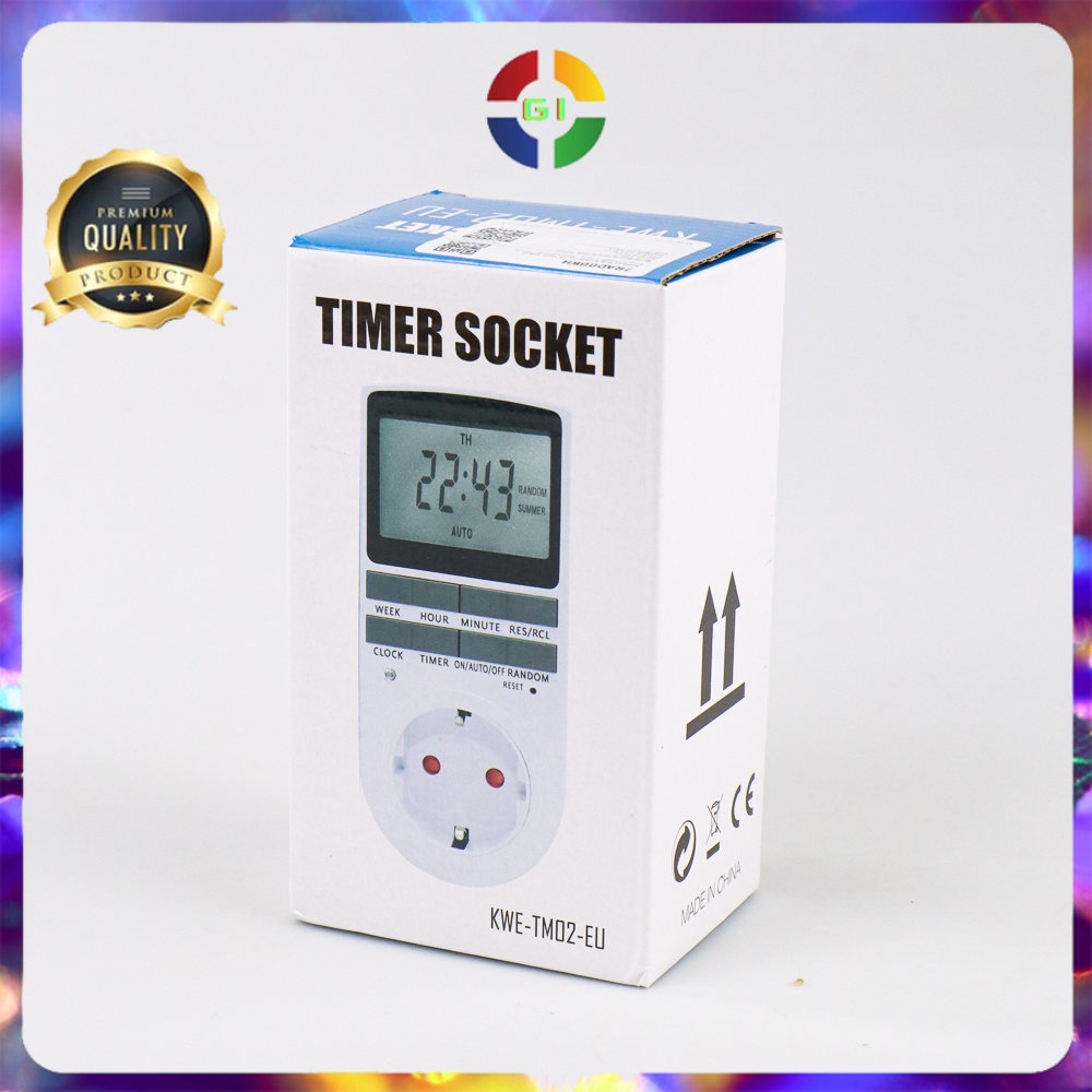 Stop Kontak Digital Timer Switch Programmable White