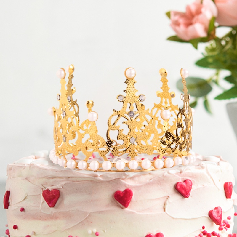 Emas/sliver Crown Cake Topper/Mahkota Anak Hiasan Rambut Princess Perlengkapan Pesta Ulang Tahun Pernikahan