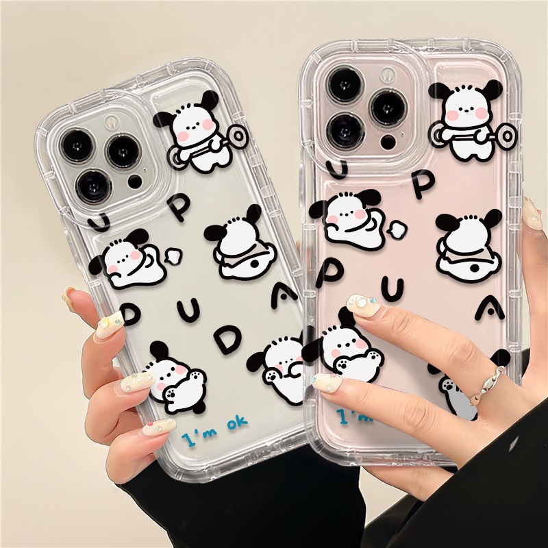 IPHONE Casing Ponsel Lembut Anjing Lucu Kompatibel Untuk Iphone14 13 12 11 Pro XS Max X XR 8 7 Plus Casing Silikon Transparan Shockproof TPU Cover