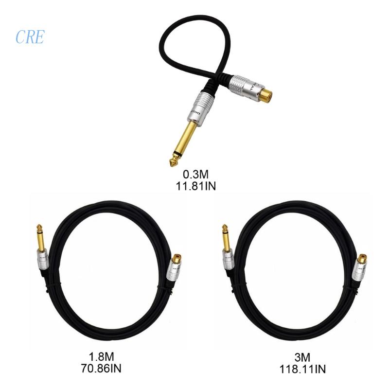 Konektor Adapter CRE 6.35mm 1per4 Male Mono to RCA Female AUX- Adaptor0. 1,8m