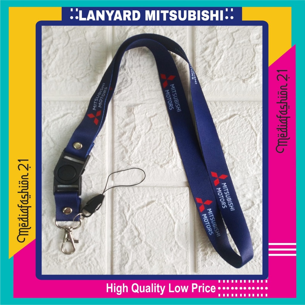 

Lanyard Tali Gantungan ID Card MITSUBISHI (Biru Navy) Free Strap Gantungan HP/Flashdisk