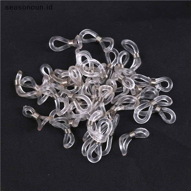 Seasonoun 40pcs Rantai Strap Holders Karet Ujung Loop Bening Kacamata Mata Perlengkapan Tontonan.