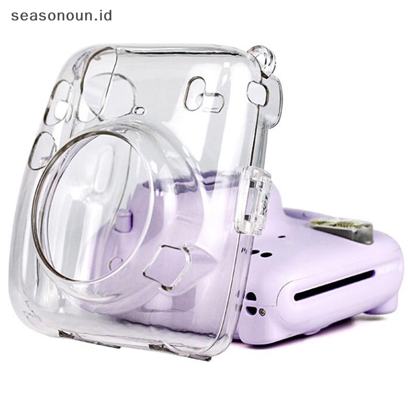 Seasonoun Untuk Instax Mini 11tas Kamera Portable Transparan Camera Bag Case Dengan Strap.