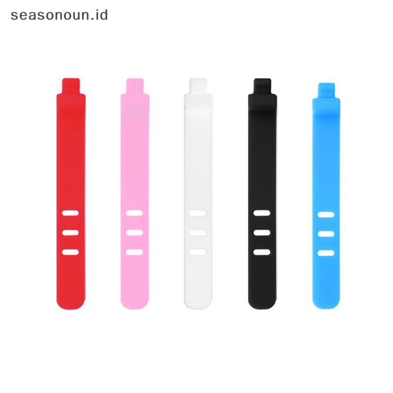 Seasonoun Silicone Kabel Data Organizer Headphone Cord Finishing Buckle Wrap Tie Strap.