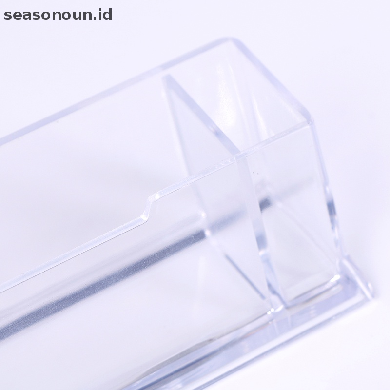 Seasonoun 2cells Acrylic Desktop Tempat Kartu Nama Pen holder Display.