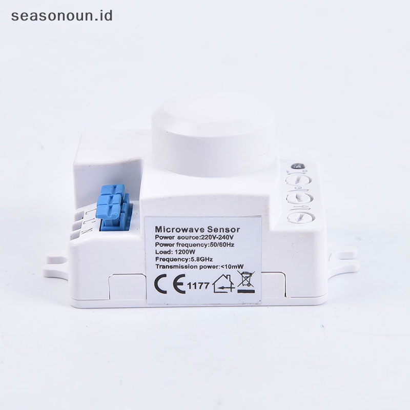 Seasonoun Saklar Sensor Microwave 5.8ghz HF 220V LED 360derajat Radar Sensor Gerak Body.