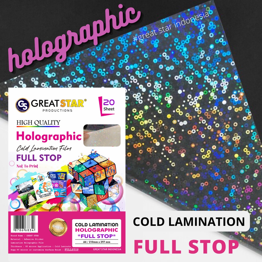 

Cold Lamination Film Holographic Fullstop A4/20