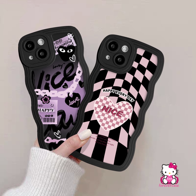 Wavy Edge Case For Infinix Hot 10 20s 12i 8 20 12 Pro 9 10Lite 11s 10s Hot 12 11 10 9 Play Note 12 G96 10 Pro Smart 4 5 6 Plus Ins Fasion Cool Checkerboard Love Heart Soft Cover