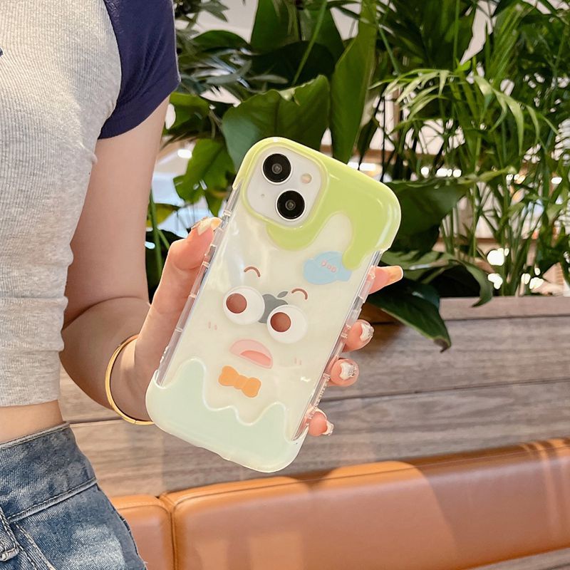 【3D Ice Cream】Couple Funny Clear Soft Case IPhone 7 8 Plus XR XS Max 11 12 13 14 Pro Max 14 Plus for Women Girl Gift Cartoon Cute Funny expression