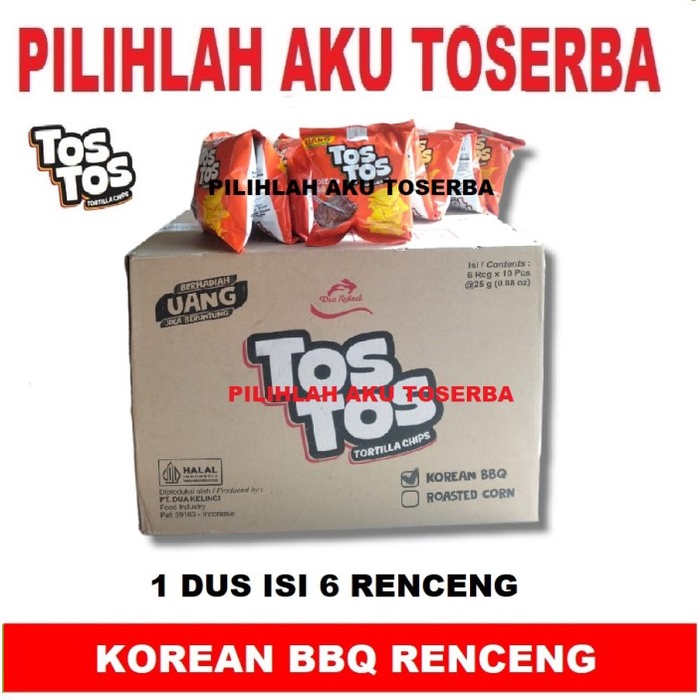 TOSTOS Tortilla Chip KOREAN BBQ RENCENG - ( HARGA 1 DUS )