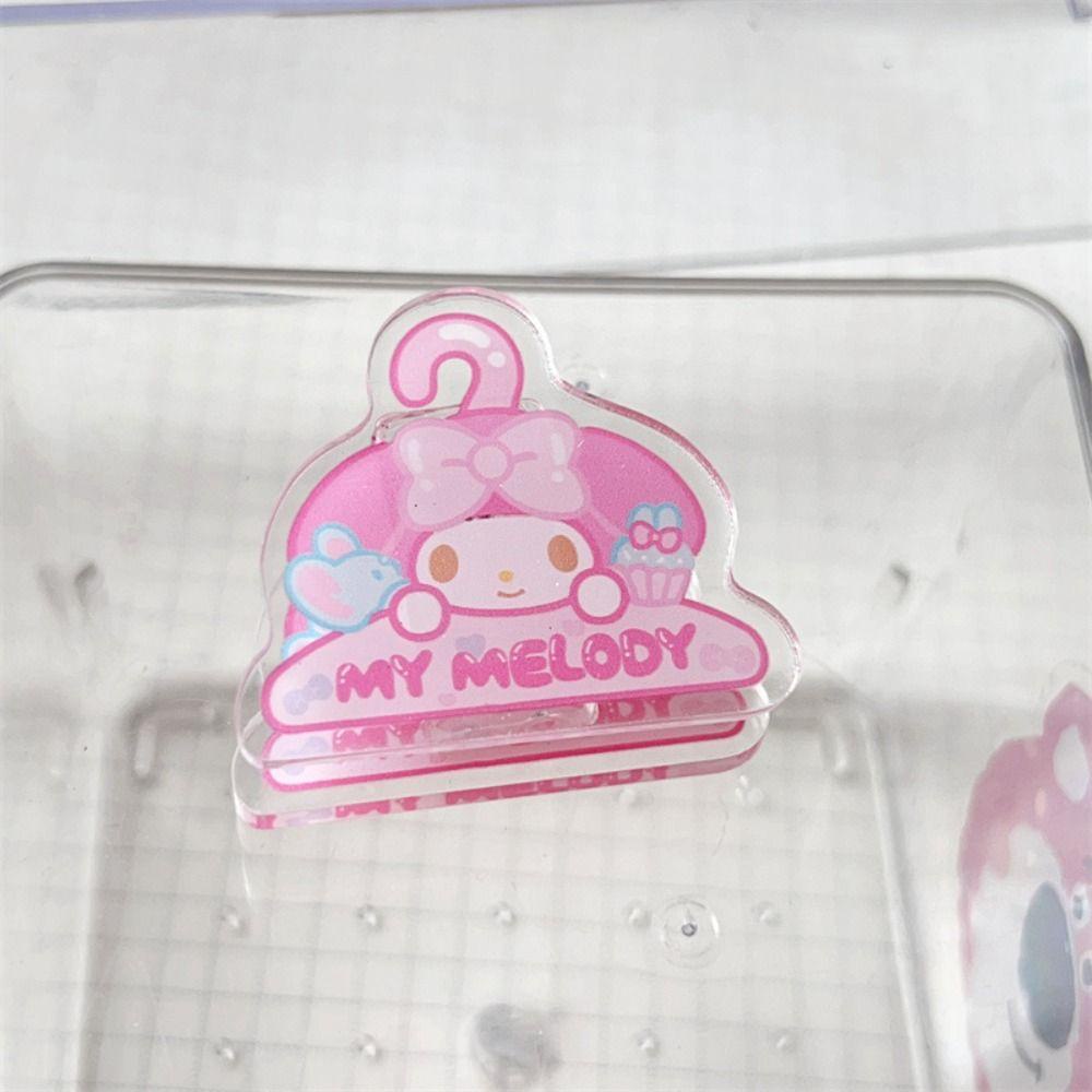 FISHSTICK Jepitan Kertas Sekolah 2pcs Klip Pengikat Penjepit Pas Siswa Kuromi Melody Test Paper Page Holder