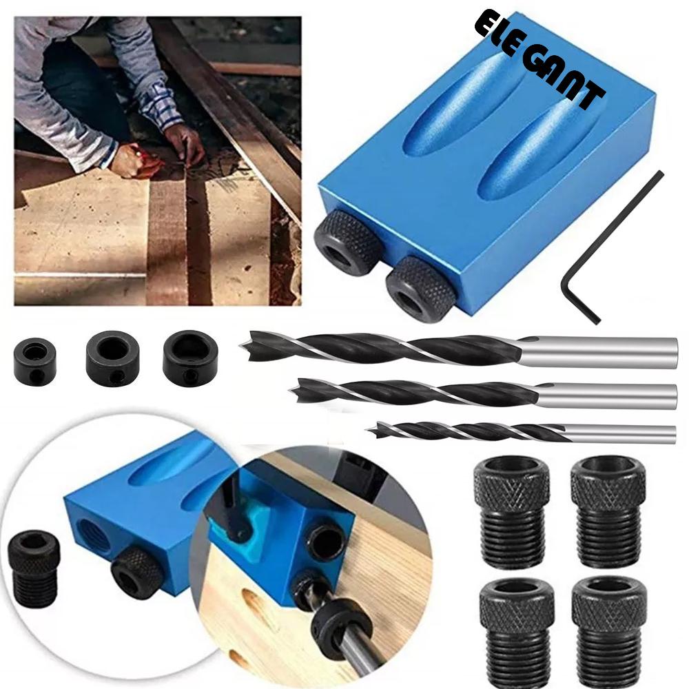 [Elegan] Pocket Hole Screw Jig 6per8 /10mm Mata Bor Tukang Kayu Kebutuhan Perlengkapan Pertukangan Alat Pemandu Kayu