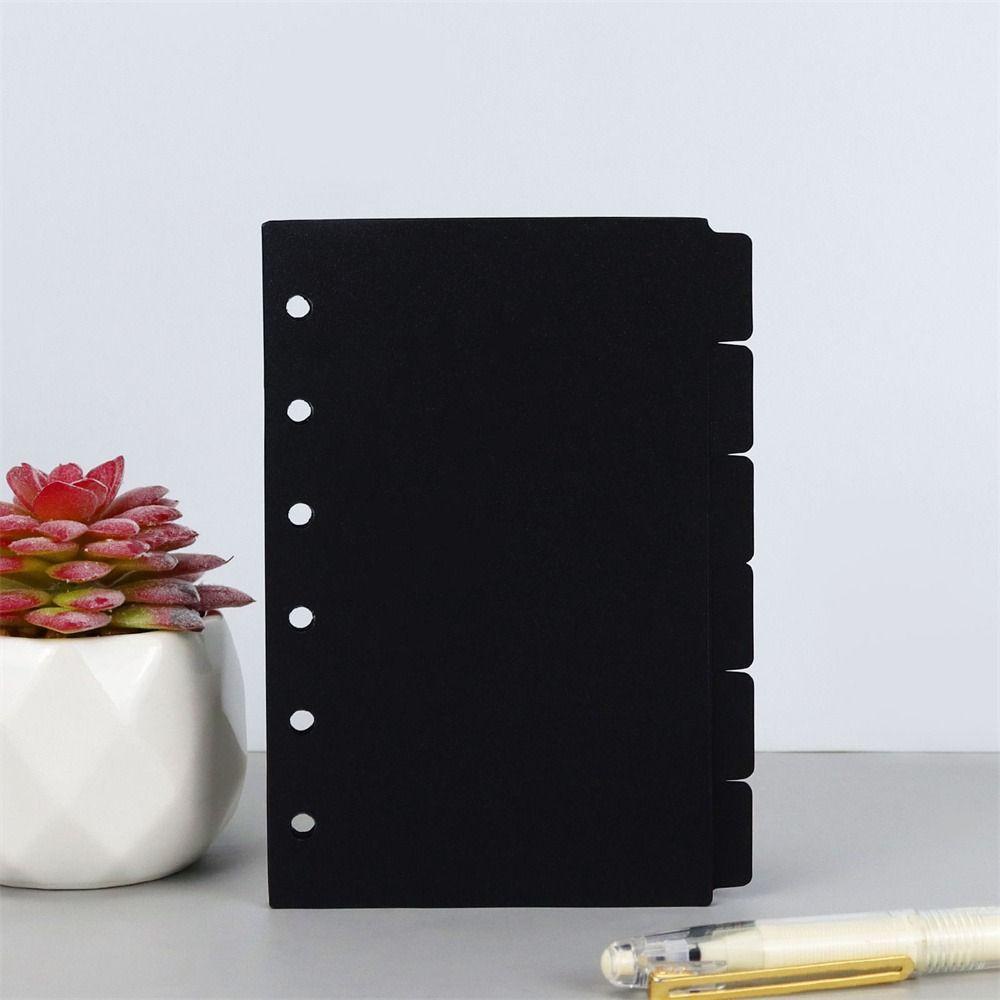 Augustina Index Divider Notebook Aksesoris Alat Tulis Inner Paper Planner Hitam A5 A6 A7 Binder Index Separator