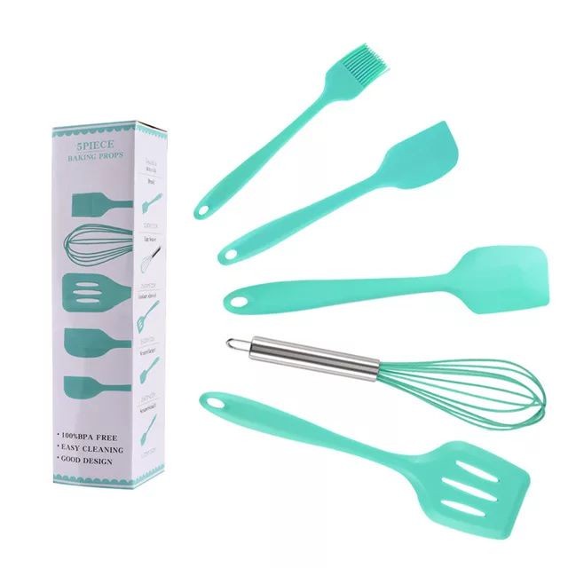 5pc Baking Props Spatula Set Kuas sutil Silikon Utensil Kitchen set