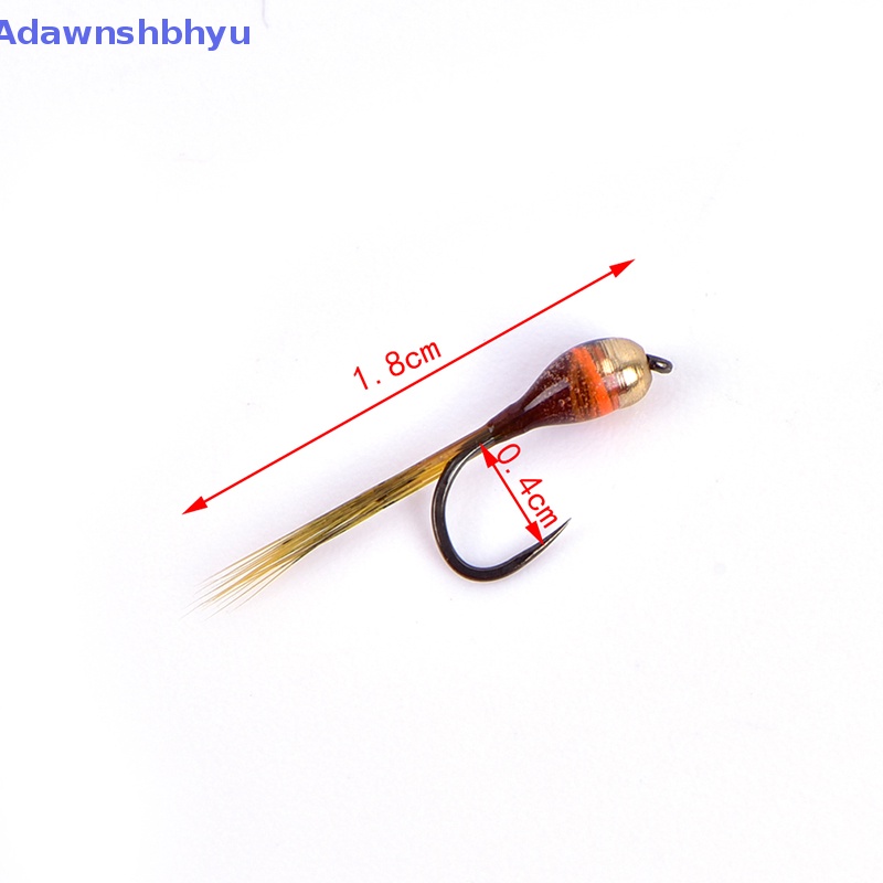 Adhyu 6PCS Kepala Tembaga Nymph Beadheads Fly Trout Greyling Trout Fishing Quick Sink Fly ID