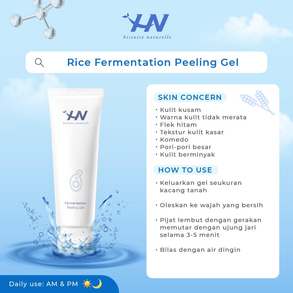 RADYSA - HN HISTOIRE NATURELLE Rice Fermentation Peeling Gel - Brightening &amp; Gentle Exfoliator 120ml