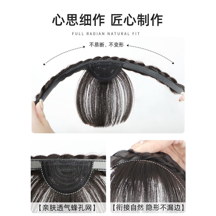 Bando Kepang Rambut Poni Palsu Wanita Elegan Premium High Quality Impor