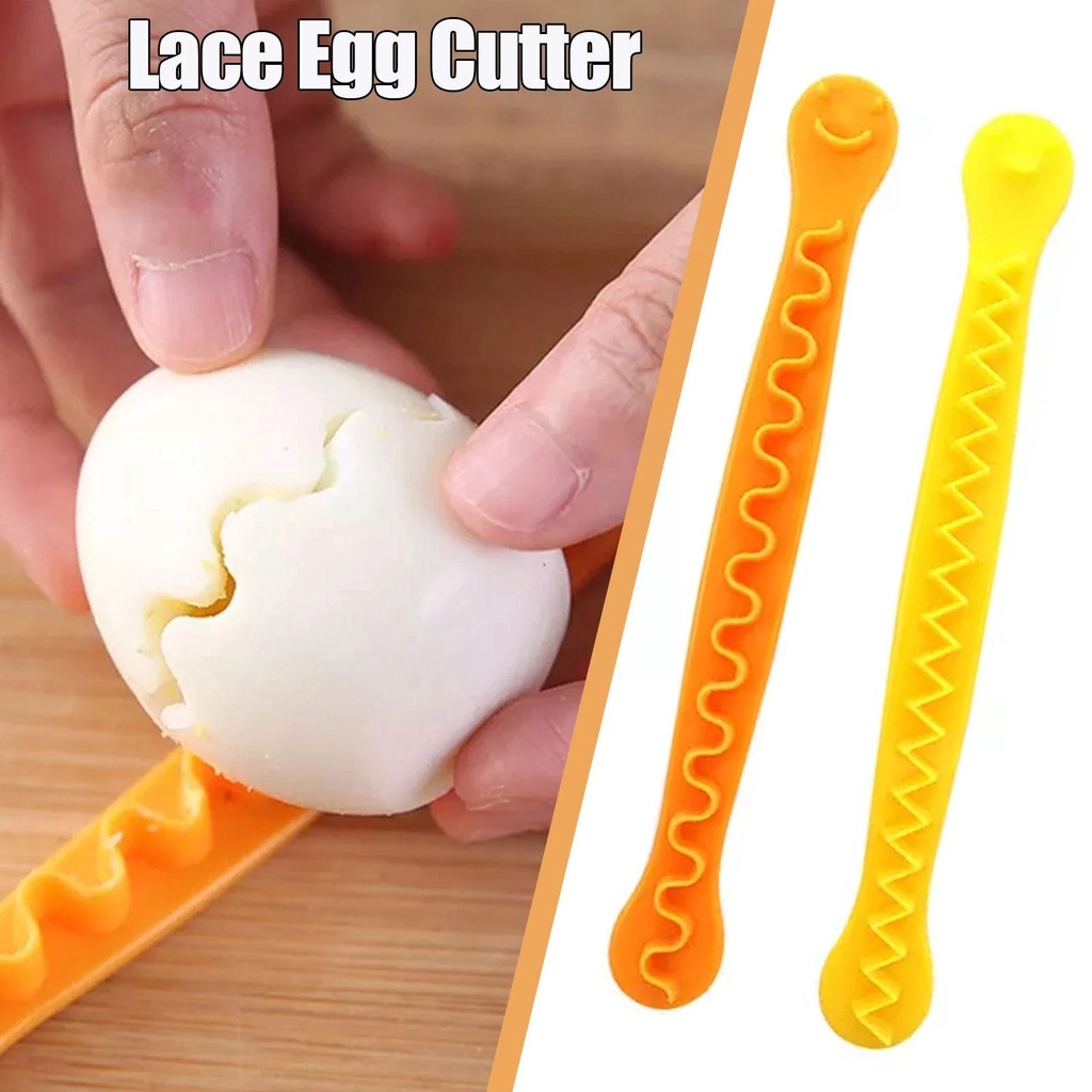 2pcs Egg Lace Cutting Carving Slicer/DIY Kreatif Fancy Pemotong Telur/Reusable Household Boiled Eggs Alat Masak Dapur/Bento Mold Gadget Aksesoris