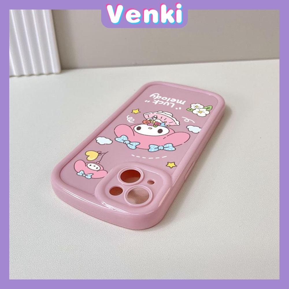 VENKI - For iPhone 11 Phone Case Pink Glossy TPU Soft Case Shockproof Protection Camera Cute Cartoon Character Compatible with iPhone 14 13 Pro max 12 Pro Max xr xs max 7 8 Plus