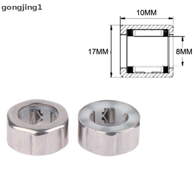 Ggg 2Pcs EWC1008 Stainless One Way Bearing 10x17x8mm Alat Pancing Bearing EWC1008 Roller Bearing ID