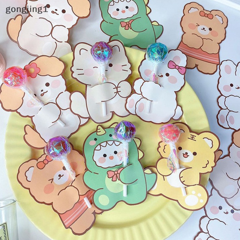 Ggg 20Pcs Lollipop Permen Hewan Lucu DIY Kartu Hias Untuk Perlengkapan Pesta Anak ID