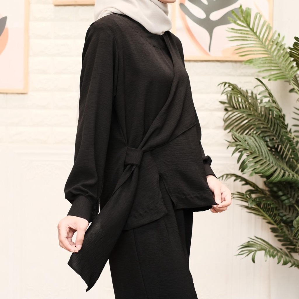 BEFAST - ZNF OOTD WANITA SETELAN WITA / One Set Tiara Crincle / Pakaian Casual Wanita / Outfit Daily Wanita Hijab / Oneset Wanita model Terbaru / Fashion Kekinan Remaja ABG / Setelan Polos Formal / Set Atasan Lengan Panjang+Celana Kulot