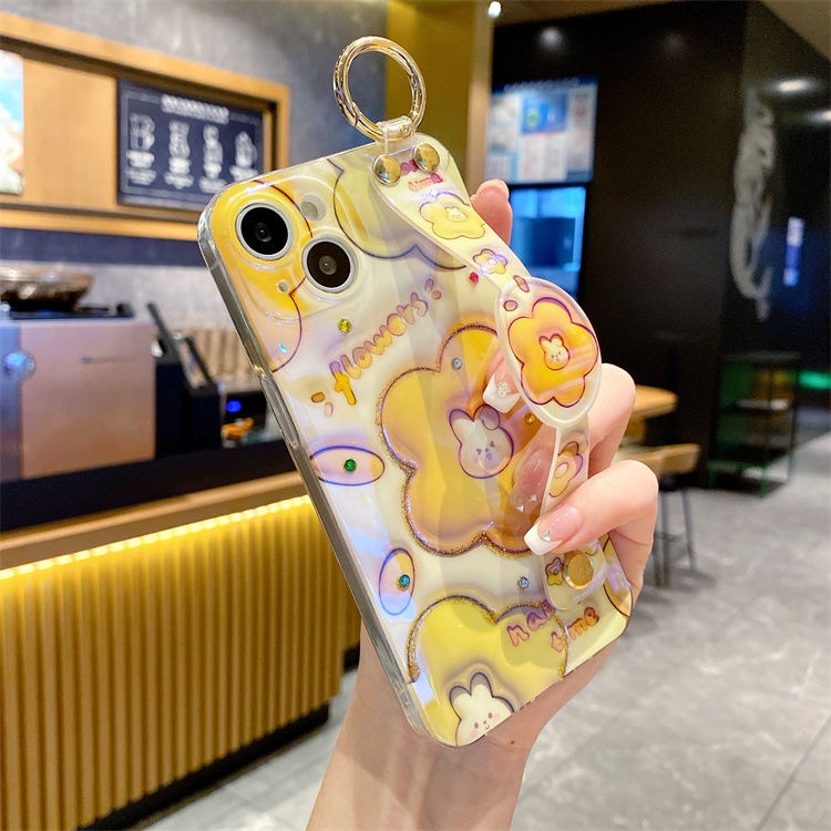 IPHONE Case Ponsel Desain Tali Gelang Bunga Berlian Burik Kompatibel Dengan Iphone12 13 14 11 Pro Max X Xs Max Xr Vvpp