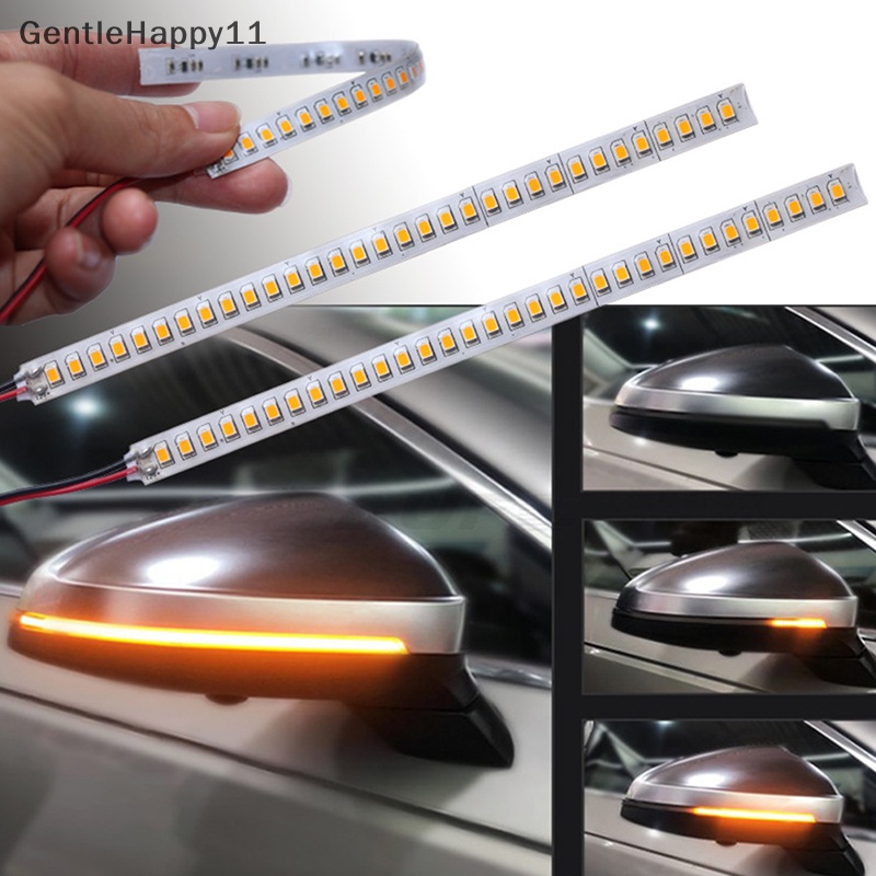 Gentlehappy 1pcs Lampu Indikator Spion Mobil Streamer Strip Mengalir Sein LED id