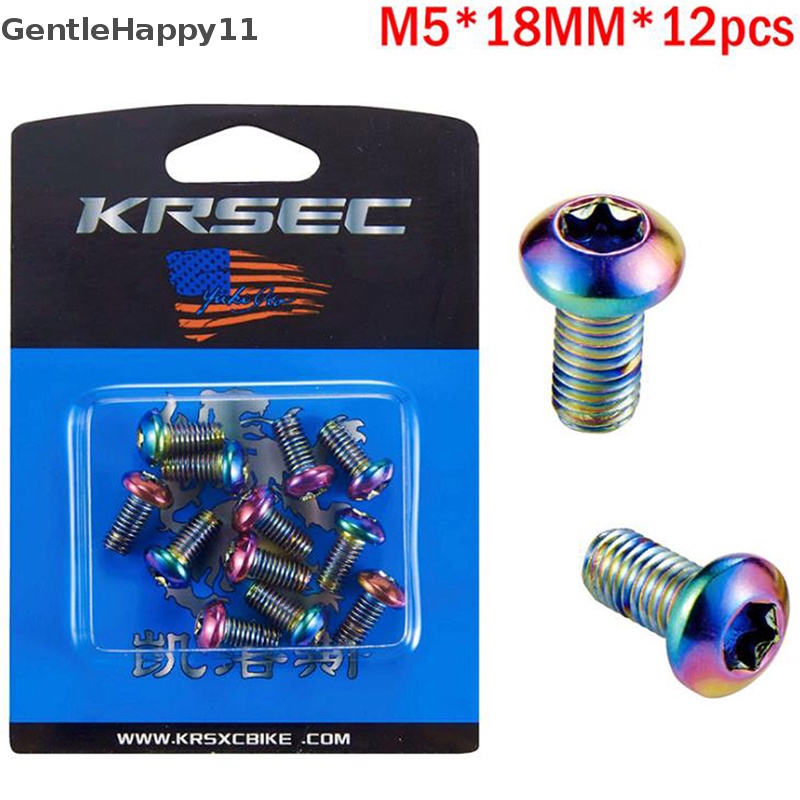 Gentlehappy 12pcs M5x10mm Disk Brake Rotor Baut Rem Sepeda Disc Rotor Sekrup id