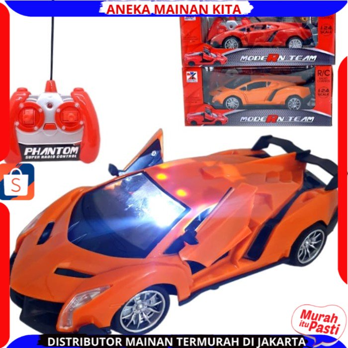 Mainan Anak Mobil Remote Control Sport Car Buka Pintu Balap Racing Berlampu Racing