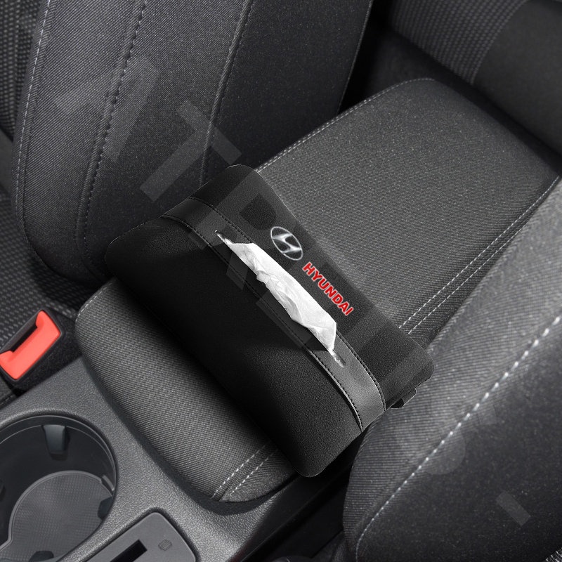 Hyundai Car Tissue Storage Bag Car Seat Armrest Box Kotak Handuk Kertas Untuk Hyundai Creta Stargazer Grand i10 Kona Tucson Ioniq 5aksen Palisade H1 Santa Fe