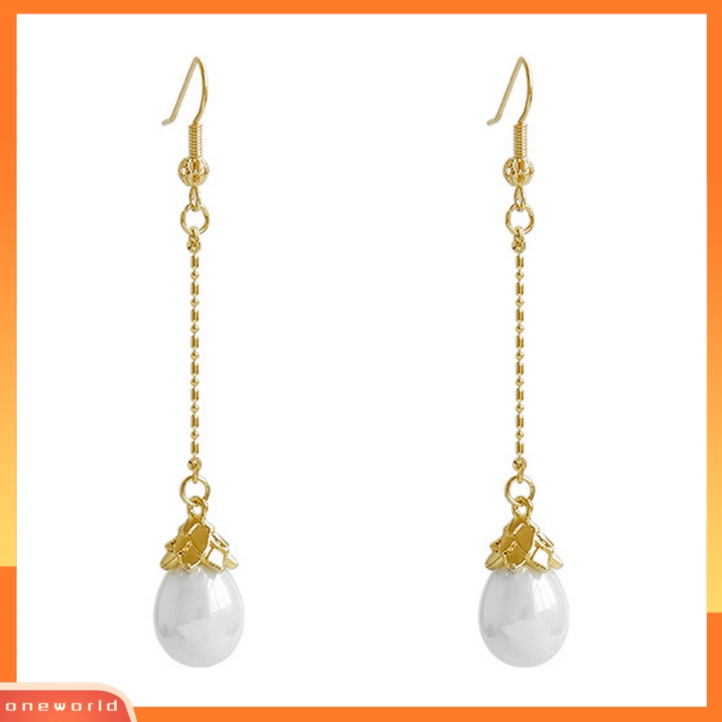 [ONE] 1pasang Anting Kait Mutiara Imitasi Vintage Elegan Mewah Temperamen Emas Pendek Panjang Rumbai Wanita Menjuntai Drop Earrings Aksesoris Perhiasan
