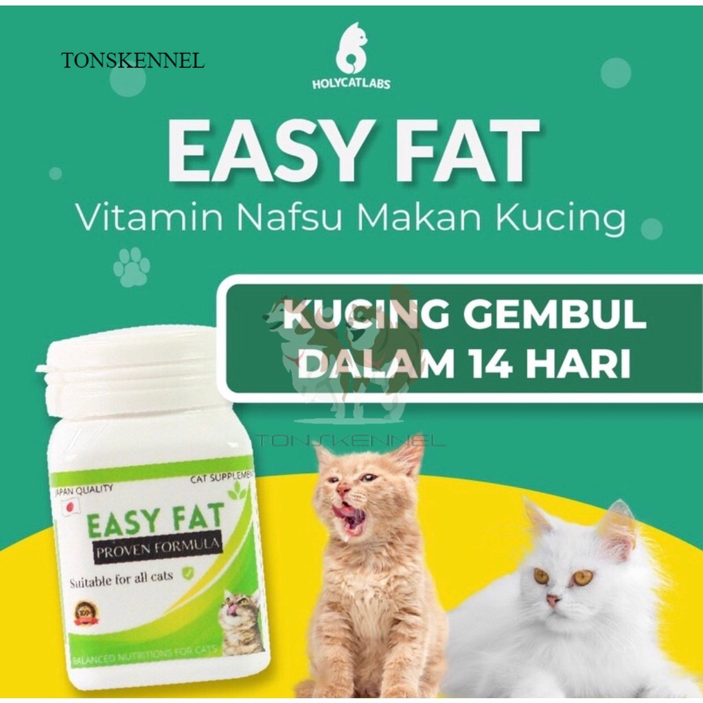 EASY FAT 50 KAPSUL - Vitamin Kucing Penggemuk Badan dan Penambah Nafsu Makan Cat Kitten Adult