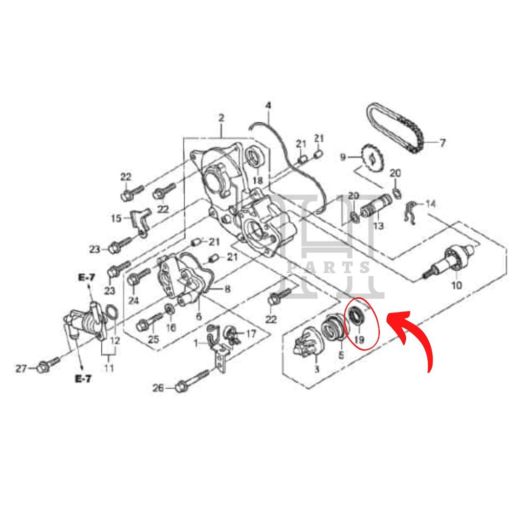 SEAL SIL AS WATER PUMP OIL SEAL 12X24X5 VARIO 110 KARBURATOR 91203-436-004 ASLI ORIGINAL AHM HGP HONDA