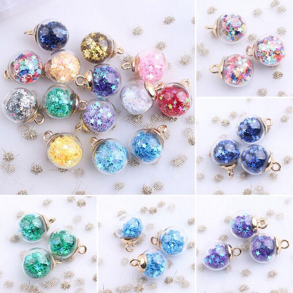 R-FLOWER 30pcs Bola Kaca Bulat DIY Liontin Dekorasi Kristal Glass Sphere