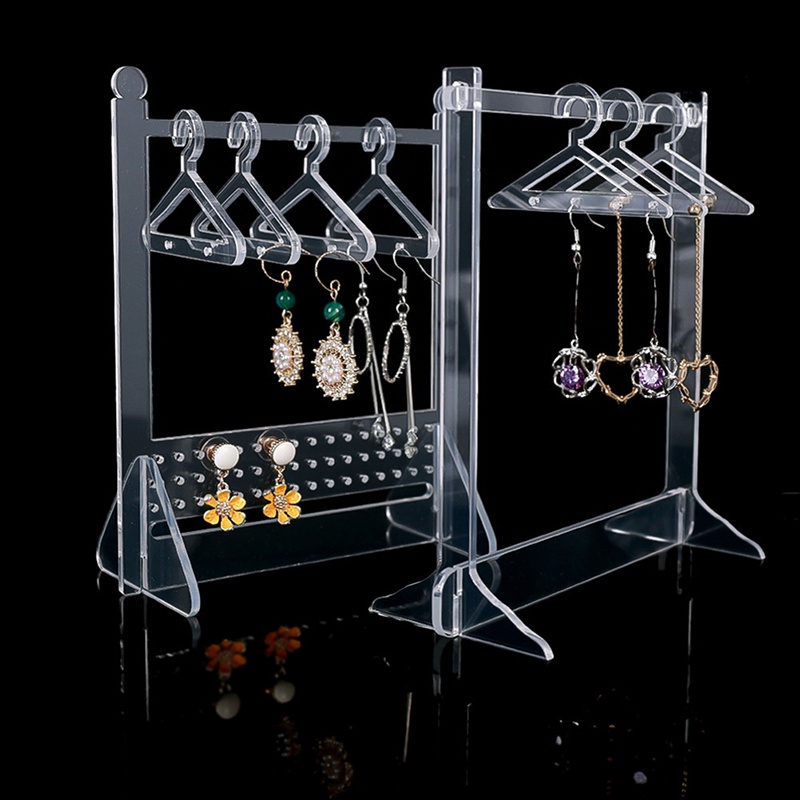 Mornin Akrilik Coat-hanger Shape Earring Display Stand Untuk Wanita Perhiasan Liontin Showcase Rak Papan Anting Transparan Ear Studs id