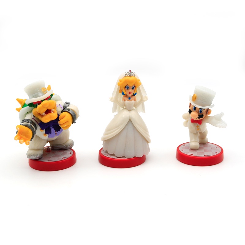 6pcs /Set Baju Pengantin Anime Jepang Super Mario Angka Mainan Set PVC Luigi Mario Bros Yoshi Model Boneka Dekorasi Kue Anak