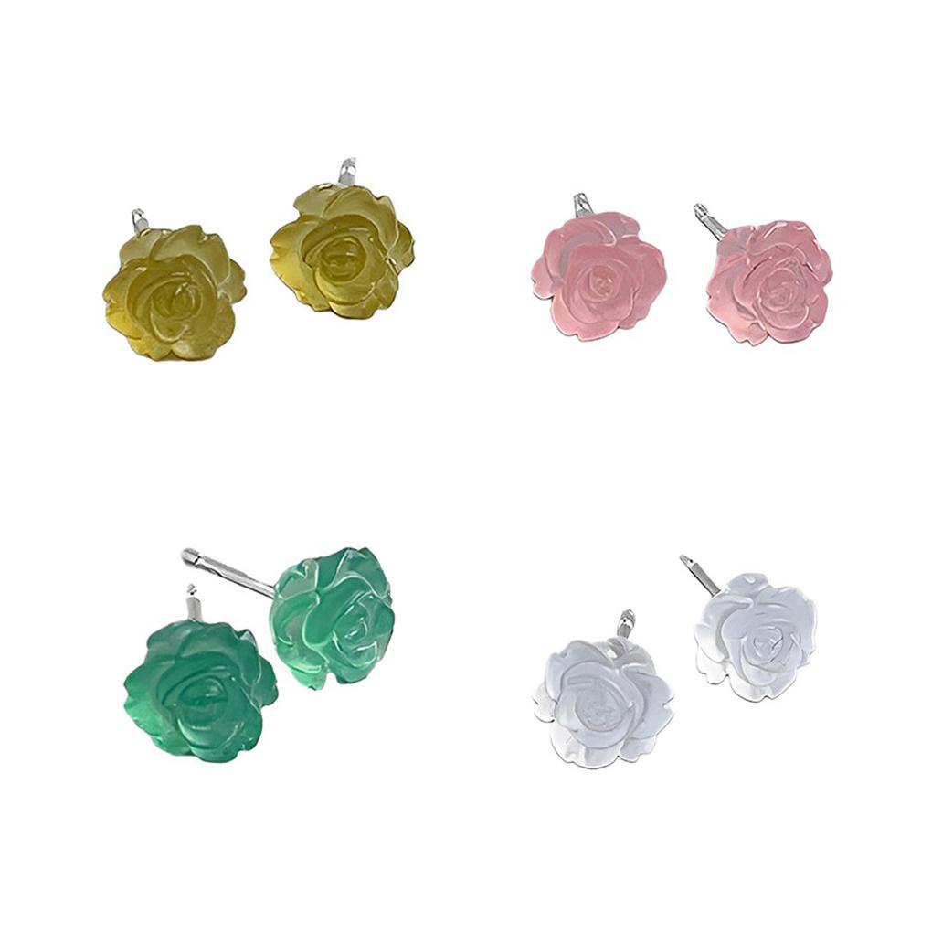 2buah Anting Bunga Rose Earring Perhiasan Fashion Aksesori Gadis Wanita Manis Statement Ear Studs Untuk Pernikahan