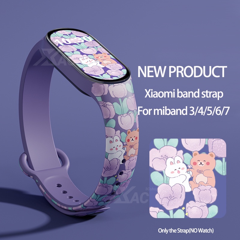 Strap For Xiaomi Mi Band 7/6/5 Personalized Graffiti Style Wristband For Mi Band 5 6 Silicone bracelet replacement band miband 7 strap