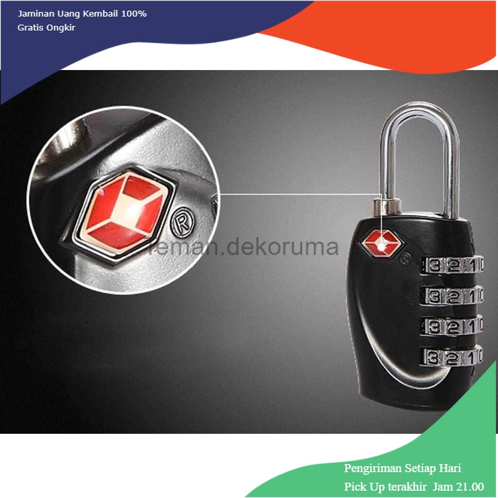 TD - DPR CoolCell Gembok Koper Angka 4 Digit Suitcase Password TSA Lock - TSA-330