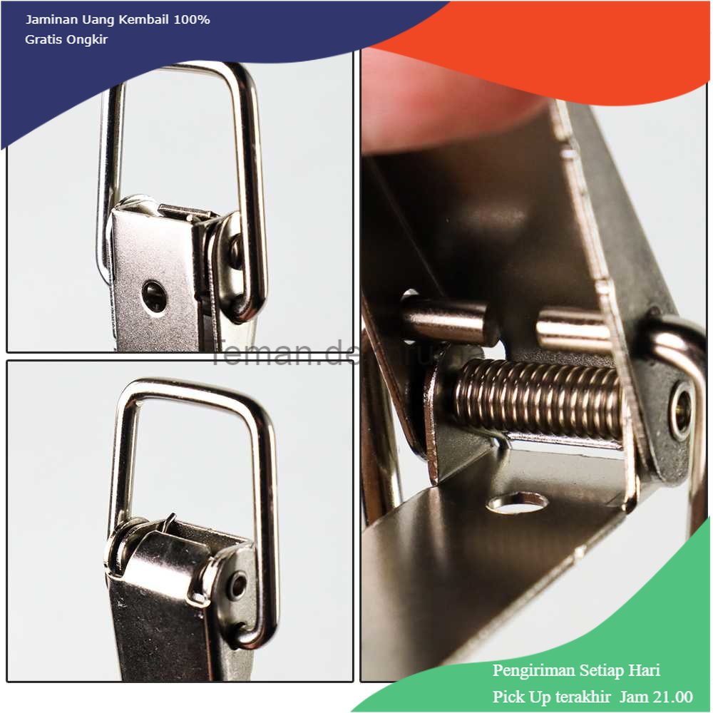 TD - DPR Uxcell Kunci Peti Pengait Koper Spring Loaded Lock Stainless Steel - J108