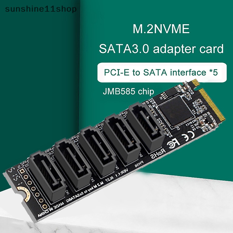 Sho M.2 NVME PCI-E PCIE X4 X8 X16 Ke 6port 3.0 SATA Adapter Kartu Riser III ASM1166 N