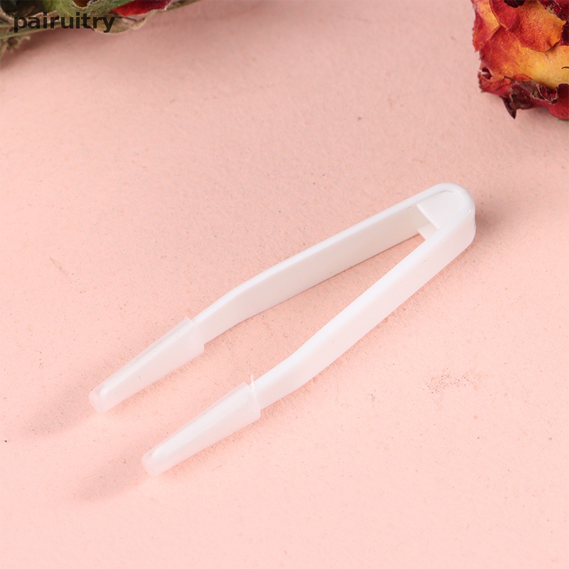 Prt 10Pcs Putih Contact Lens Khusus Kepala Rata Silica Gel Pinset Jepit Tools PRT