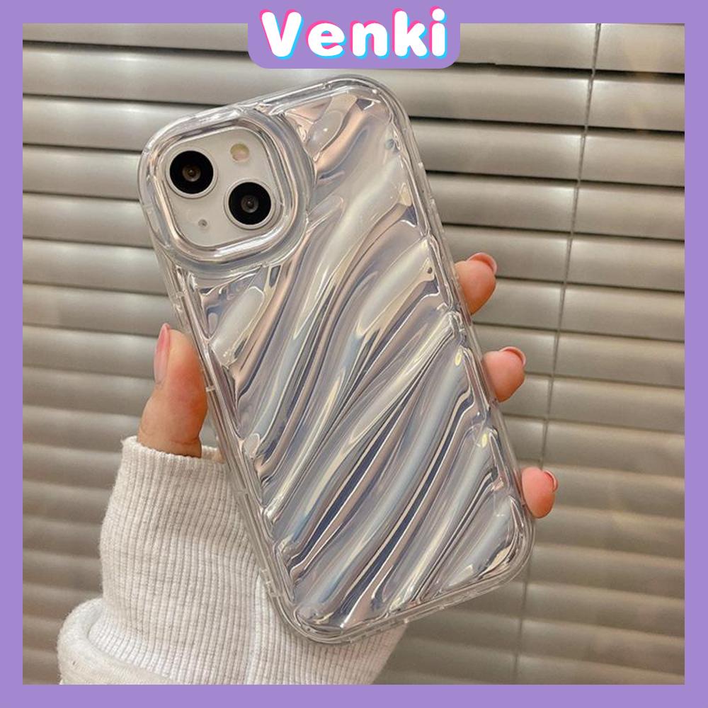 VENKI - Untuk iPhone 14 Pro Max iPhone Case Laser Reflektif Bening Phone Case TPU Soft Case Airbag Simple Shockproof Kompatibel dengan iPhone 13 Pro max 12 Pro Max 11 xr xs max 7 8Plus