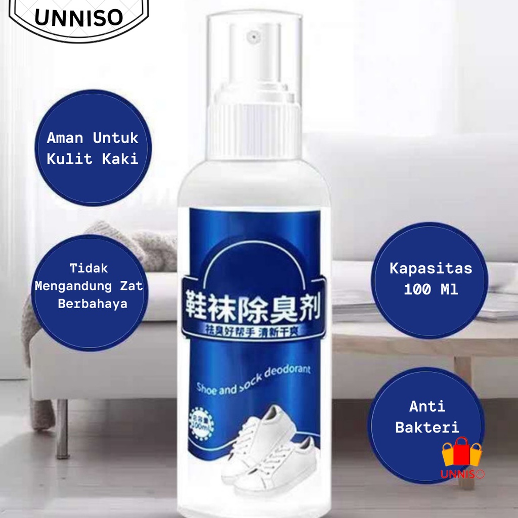 UNNISO - Deodoran Spray Penghilang  Bau Sepatu Dan Kaki