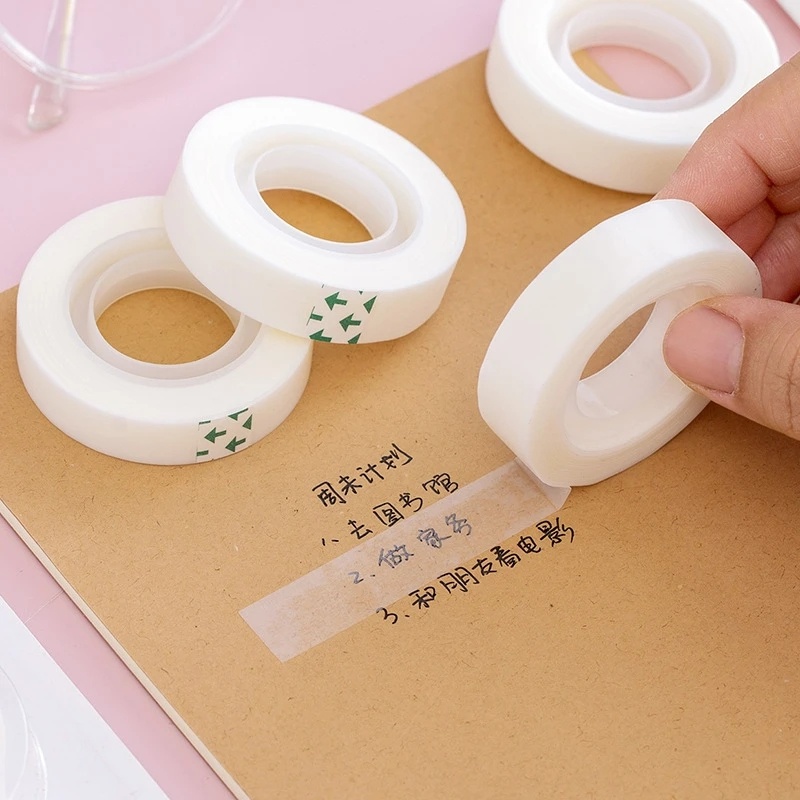 Kaset Koreksi Stiker 10m/Roll Copy Tape Drafting Masking Tape Putih Transparan Washi Tape Perlengkapan Siswa Stationary Invisible Cover Salah Pekerjaan Rumah Tangga Tape Pertanyaan Tempel