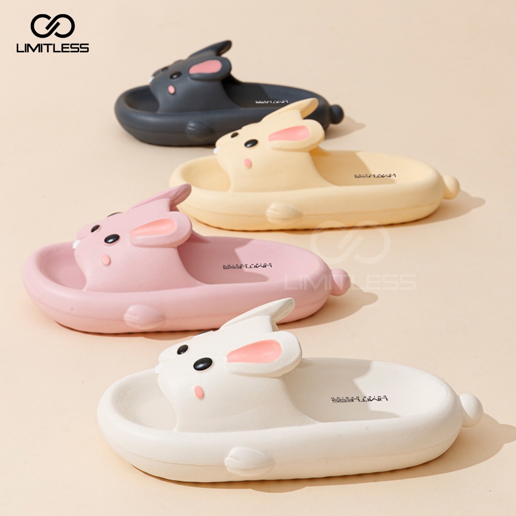 Sandal Kelinci Dewasa Selop Wanita Terbaru 2023 Sendal Kelinci Wanita Korea Casual Kekinian Sandal Slip On Cewek Rabbit