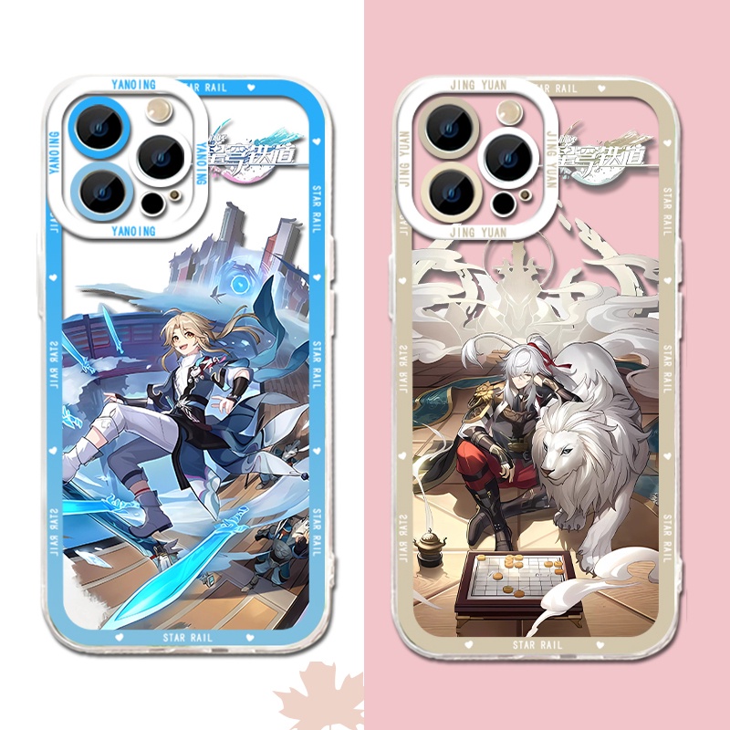 IPHONE Honkai Star Rail Himeko Soft Phone Case Kompatibel Untuk Iphone14 11 13 12 Pro Max XS XR X8 7 6S Plus Mini Yanqing Jing Yuan Casing Ponsel Transparan TPU Silikon Shockproof Cover