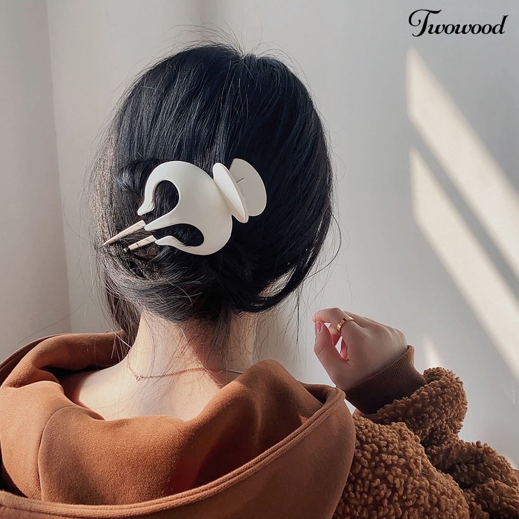 Twowood Penjepit Rambut Warna Solid Gaya Simple Ultralight Tepi Halus Extra Besar Hias Plastik Wanita Hairpin Claw Hairstyle Dekorasi Untuk Wanita